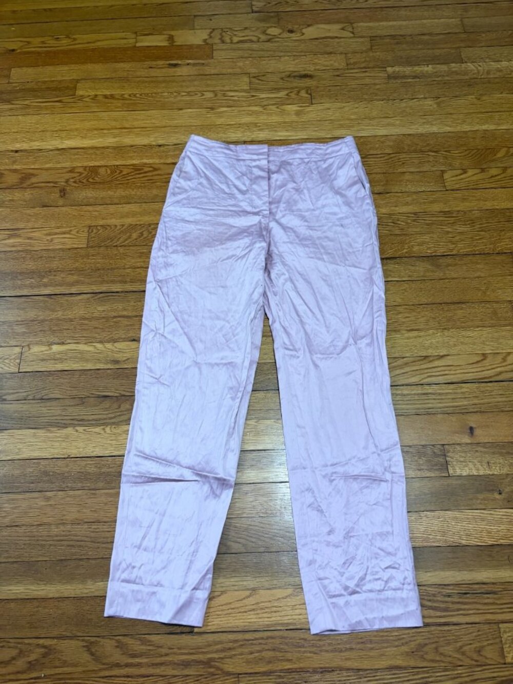 Theory Womens Pants Size 8 Pink 100% Cotton Straight Leg Button Fly High Rise